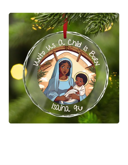 A Child is Born - Crystal Glass Ornament